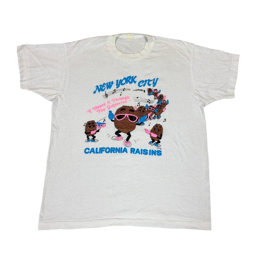 Vintage 80s California Raisins New York City Grapevine Shirt Men's L